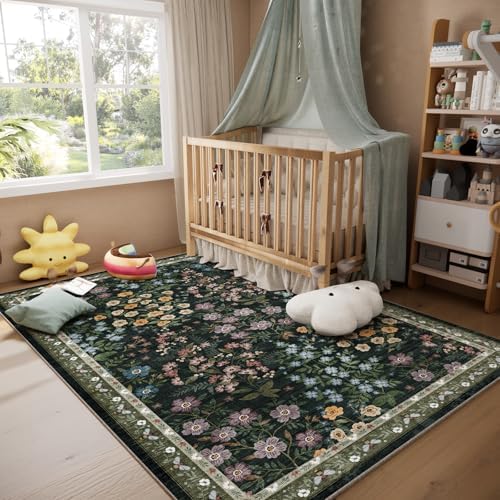 Machine Washable Living Room Rug: 5x7 Area Rugs for Bedroom Non Slip Low Pile Soft Stain Resistant Lightweight Carpet Rugs for Living Room Entryway Kitchen Dining Room Farmhouse Kids Room Nursery - Image 6