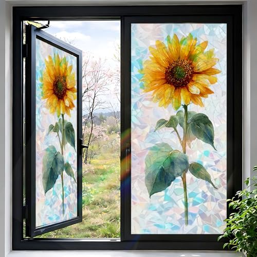Cmialusie Sunflower Window Film 39.3 x 17.3 Inch Cling - Image 2