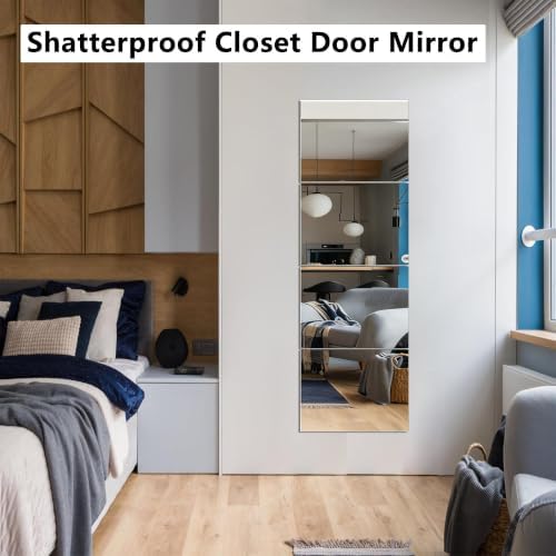 Unbreakable Door Mirror Full Length,Full Body Mirror for Kids, 4PCS x 12 x 16 inch About, Shatterproof Plexiglass Long Mirrors for Bedroom Closet, Children Plastic Mirrors Non Glass Stick on Miroir - Image 5
