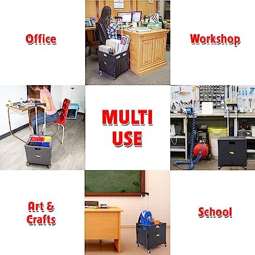 dbest Products Quik Cart Stair Climber Collapsible Rolling Crate - Black - Image 6