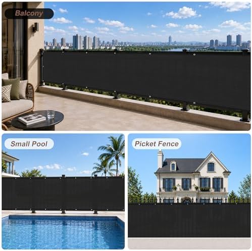 SUNNY GUARD 3' x 16' Balcony Privacy Screen, HDPE Patio Railing Cover Fence - Image 5