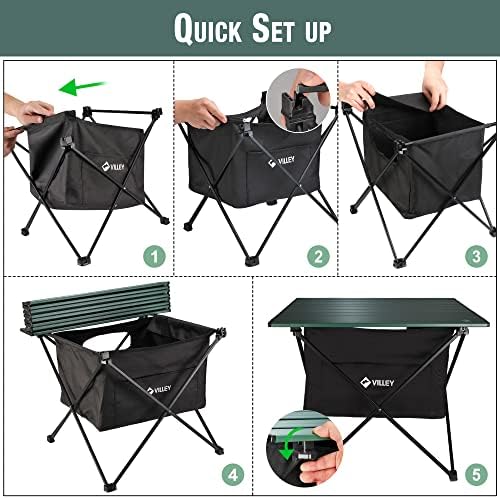 VILLEY Portable Camping Side Table, Ultralight Aluminum Folding Beach Table - Image 6