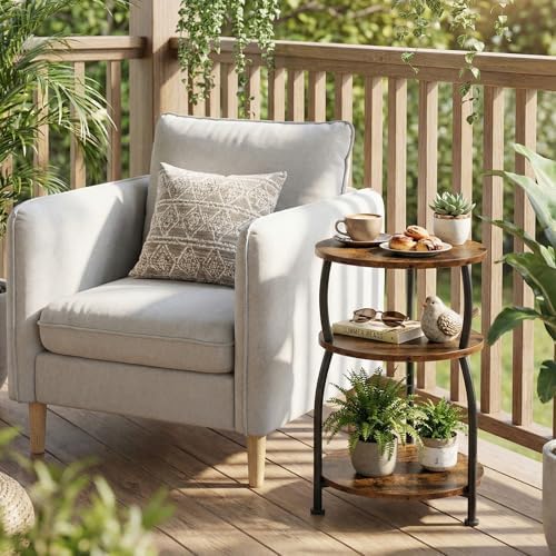 3-Tier Round Side Table, 15.7 inch End Table Nightstand - Image 6