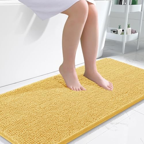 OLANLY Large Bathroom Rugs 50x30, Extra Soft Absorbent Chenille Bath Rugs by OLANLY