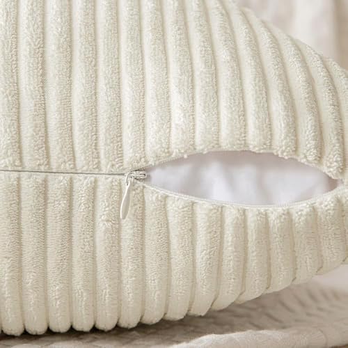 MIULEE Cream White Decorative Throw Pillow Covers for Couch 22x22 Inch - Image 6