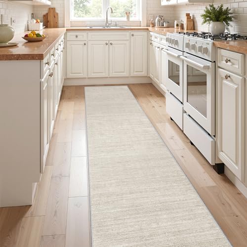 Valenrug 2x12 Runner Rug Non Slip, Washable Rug Runners for Hallways, Beige - Image 3