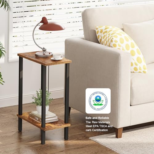 TUTOTAK Narrow Side Table Set of 2, Small End Table for Couch - Image 5
