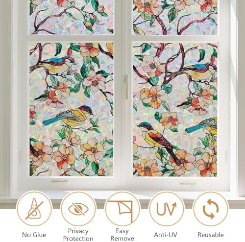 Kromapolis Window Privacy Film, Stained Glass Sticker, 17.5" x 157.4" - Image 3