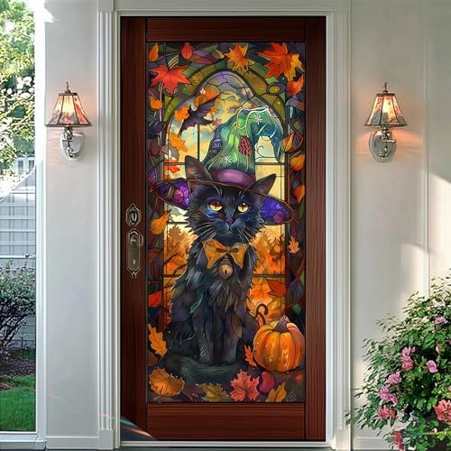 HOMETITUTE Halloween Witch Cat Privacy Window Film Cling 17.7x39.3 PVC - Image 6