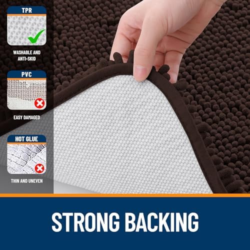 OLANLY Bathroom Rugs 36x24, Extra Soft Absorbent Chenille Bath Rugs - Image 6