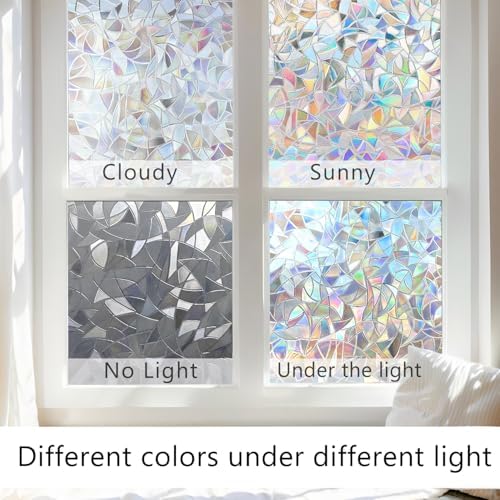 Stained Window Privacy Film,Rainbow Glass Cling，35.4" x 78.7" - Image 3
