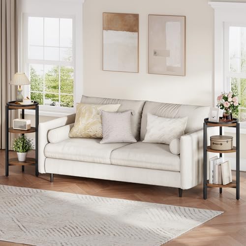 HOOBRO Small Round Side Table, 3-Tier Circle End Table for Small Space - Image 2