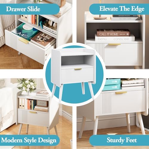 Night Stand Modern End Table with Storage Drawer, Bedside Table for Bedroom - Image 7