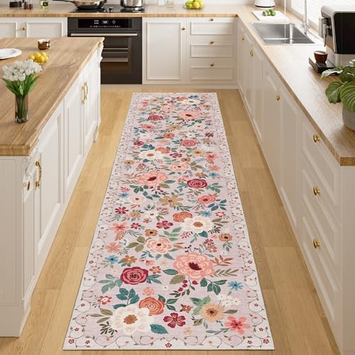 DUKINO 2x8 Runner Rug, Washable Runner Rug for Kitchen Non Slip, Beige by DUKINO