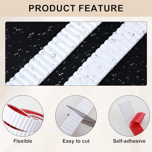 Hungbak 1.18" x 118" Peel and Stick Finished White Reeded Molding Trim - Self-Adhesive Decorative Strip for Picture Frame, Mirror, Shelf, Wall, Door, Cabinet - Image 3