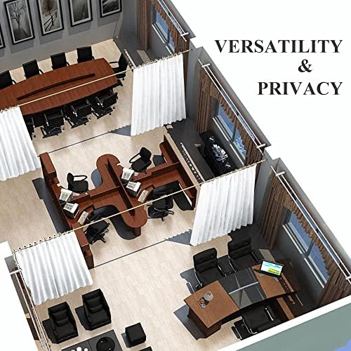 NICETOWN Room Divider Curtain Screen Partition, Vertical Blind for Sling Door, Window Curtain, Privacy Blind for Patio, Extra Wide Drape (White, Single Panel, 10ft Wide x 7ft Long) - Image 2