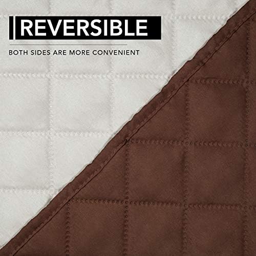 Easy-Going Reversible Couch Cover, Oversized Recliner, Coffee/Ivory - Image 5