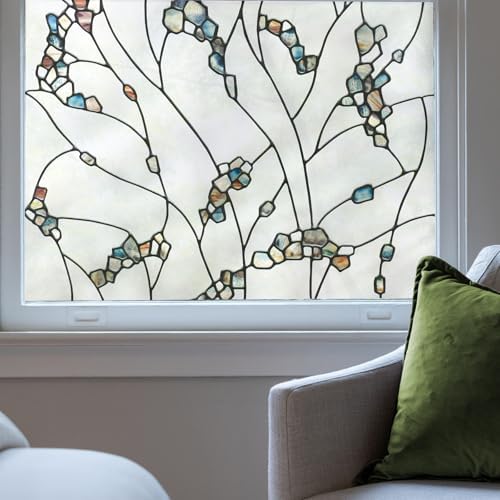 Elements Window Privacy Film by Artscape - Decorative Textured Stained Glass Design, Static Cling, Allows Natural Light in, UV Protection, Leaves No Residue, Made in USA - 24 x 36 Inch by Unknown