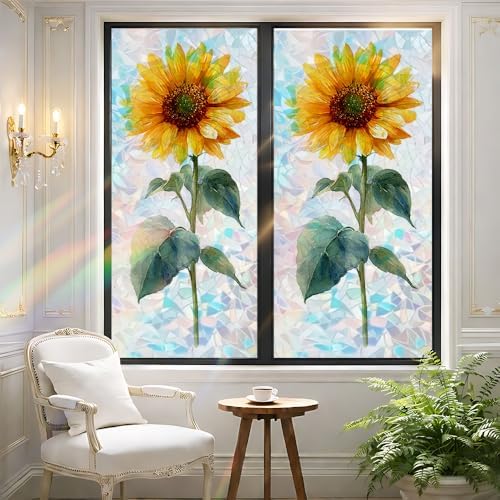 Cmialusie Sunflower Window Film 39.3 x 17.3 Inch Cling - Image 6