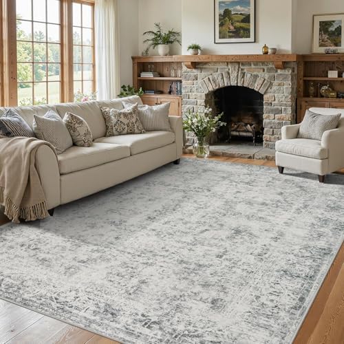 Rugxara Grey 6x9 Area Rugs Washable Rug for Living Room Dining Room Bedroom - Image 5