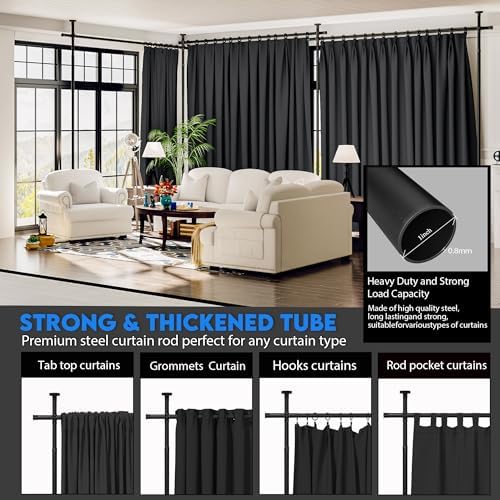 Room Divider No Driling Curtain Rods,Wide Wall Divider for Room Separation - Image 5