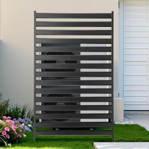 VEVOR Metal Privacy Screen, 38" W x 60" H Freestanding Modern Privacy Fence, Garden Divider Panel with Extended Ground Stakes & Panel Height Adjustable, Freestanding Outdoor Divider for Garden, Indoor by VEVOR