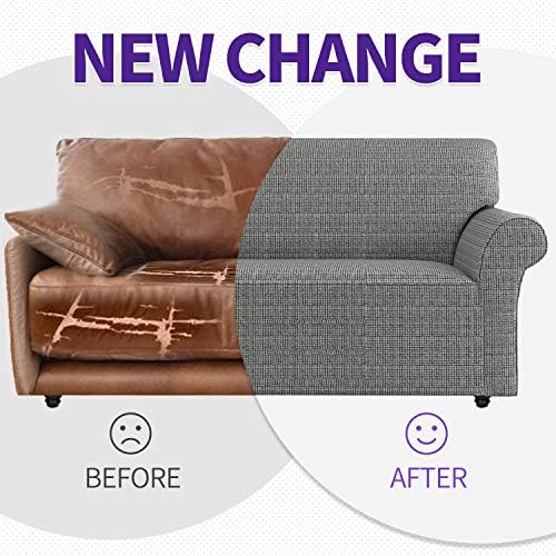 ZNSAYOTX Couch Covers for 3 Cushion Couch High Stretchy Spandex Pet Friendly Sofa Slipcover 1 Piece Non Slip Couch Covers Large Furniture Protector (Black and White, Sofa) - Image 5