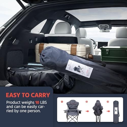 OUTSIDER Heavy Duty Folding Camping Chairs with Cooler,2pc - Image 3