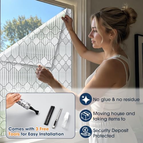 Reeded Glass Privacy Window Film Static Cling for Home - Image 5