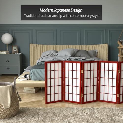 2 ft. Short Desktop Window Pane Shoji Screen - Rosewood - 6 Panels - Image 3