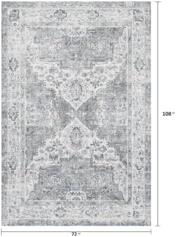 6x9 Area Rugs, Washable Non-Slip Low Pile Rugs for Living Room - Image 2