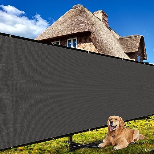 Shade&Beyond 5'x42' Dark Grey Privacy Screen Fence Cover 170 GSM Fencing Mesh Fence Panel for Wall Garden Yard Backyard Indoor Outdoor Home Decoration by ShadeBeyond