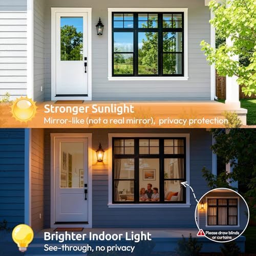 rabbitgoo Window Tint for Home with Tools, Black Silver, 17.5" x 157.4" - Image 2
