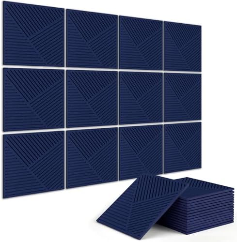 BUBOS 6 PCS Art Sound Absorbing Panels 23.6x23.6" Decor Acoustic Wall Panel | 0.7" Thick Composite Acoustic Panels, Nail-Down Secure Large 3D Sound Wall Panel for Studio Living Room & Office by BUBOS