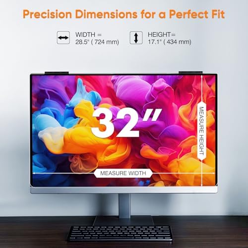 Privacy Screen for Computer Monitor 32 Inch, Anti-Blue Light Screen Protector for Eye Health, Hanging Type, Computer Screen Privacy Shield for Desktop Monitor, Suitable for Office or Home Use - Image 6