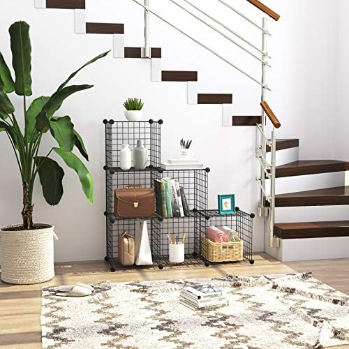 C&AHOME Wire Cube Storage, 6 - Cube Organizer Metal C Grids, Storage, Black - Image 2