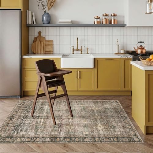 Rugxara 3x5 Rug for Entryway Bedroom Washable Area Rugs Carpet, Brown - Image 3