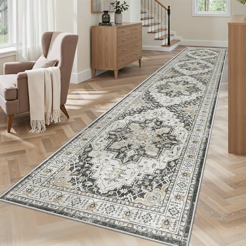 Madane Hallway Runner Rug 2'6''x12' Kitchen Runners Vintage, Black - Image 4