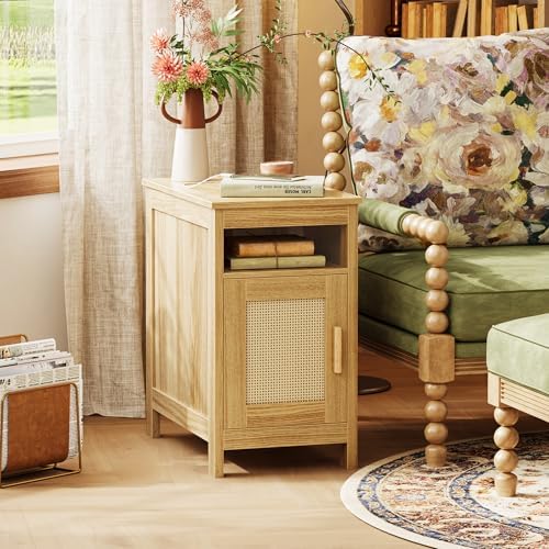 Huuger Narrow Night Stand, End Table with Charging Station, USB-C Port - Image 6