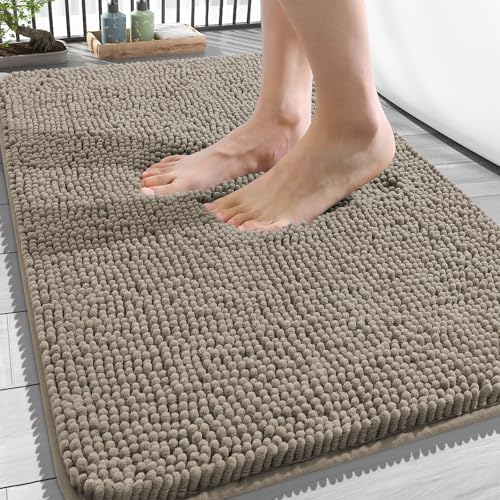 OLANLY Bathroom Rugs 34x21, Extra Soft Absorbent Chenille Bath Rugs by OLANLY