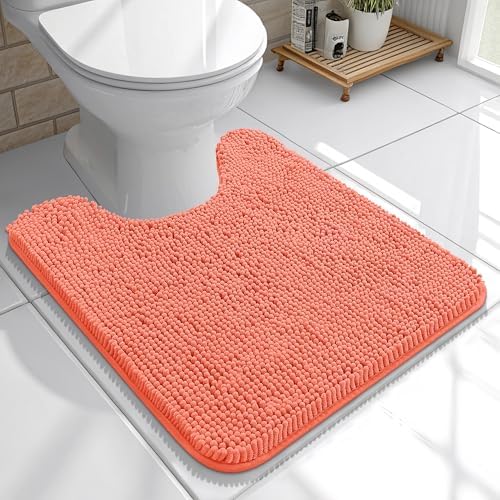 OLANLY Toilet Rugs U-Shaped 20x20, Soft Absorbent Chenille Contour Rugs by OLANLY