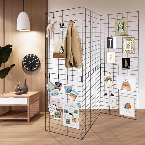 Grid Wall Panels 3 Pcs, Commercial Grade Gridwall Panels, Metal Grid Wall Panel Display Stand, You Can DIY 6 Pack 2'x3' or 3 Pack 2'x6' (Black) - Image 2