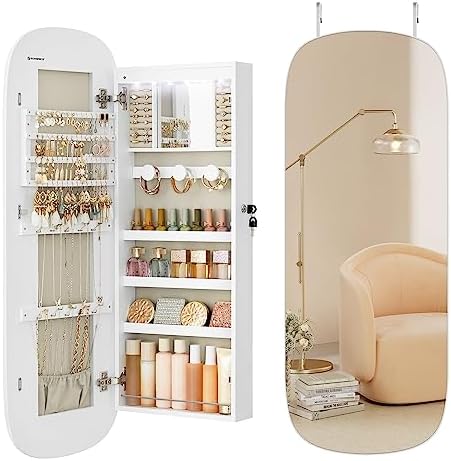 SONGMICS Jewelry Organizer, LED Jewelry Cabinet, Wall/Door Mounted by Unknown
