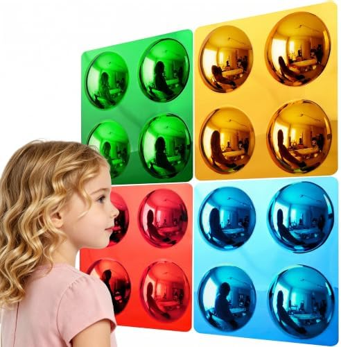 Acrylic Funny Mirror Set 4 Pack - Distortion Mirror for Sensory Exploration Self Recognition, Unbreakable Magic Mirror for Classroom Home Activity - Safe Rounded Edges by Unknown