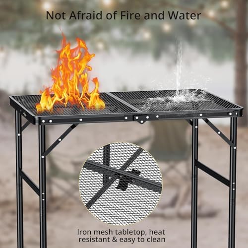 Anbte 3ft Portable Grill Table Max 29.5", 2 Adjustable Heights, 31" X 22" - Image 5