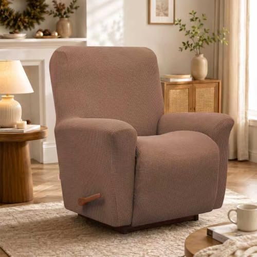 KEKUOU Recliner Chair Covers, 1-Piece Lazy Boy Recliner Covers, Camel - Image 6