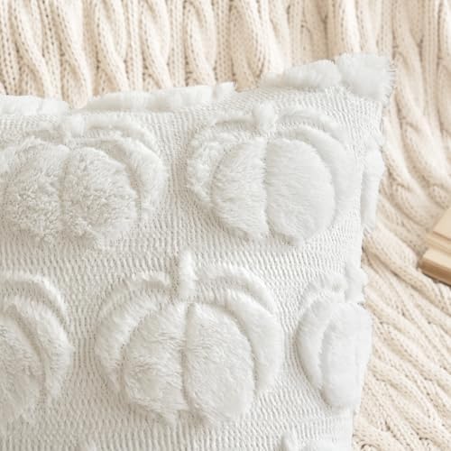 MIULEE Fall Pillow Covers Pumpkin Fall Decor 16x16 Pure White - Image 2