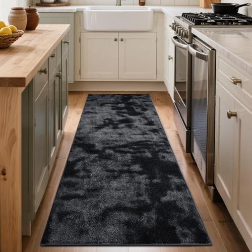2x6 Tie-dye Dark Grey Runner Rug Non-Slip Washable for Hallway Kitchen - Image 7