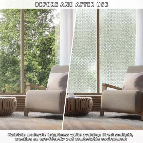Qualsen Window Privacy Film, Stained Glass Decorative Film, 17.4'' x 78.7'' - Image 4