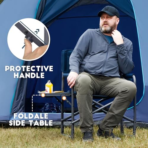 Timber Ridge Aluminum Oversized Camping Chair, Lightweight Portable Directors Chair with Side Table Detachable Side Pocket for Outdoor Camping, Lawn, Picnic, Support 400lbs Blue - Image 6
